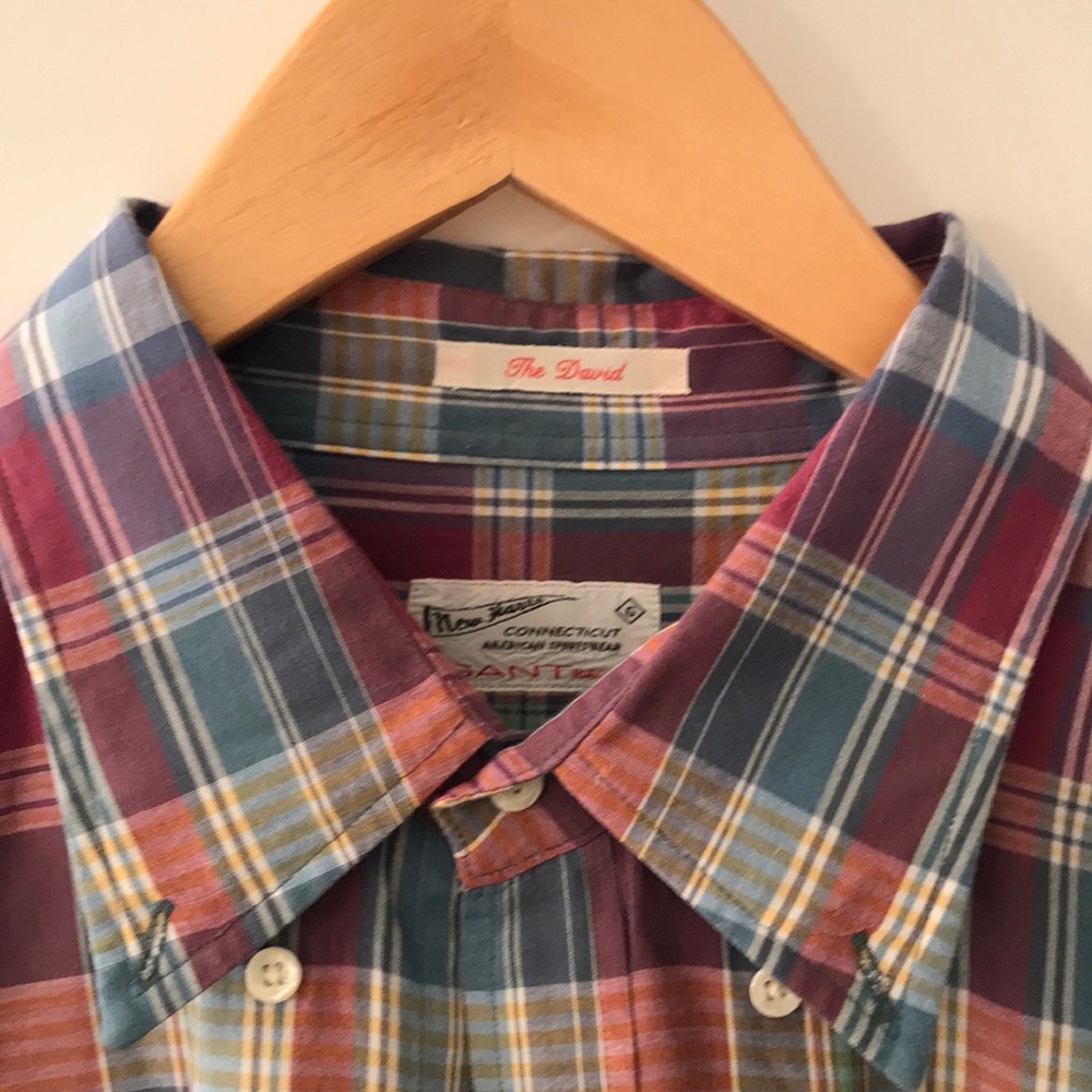 Men’s Gant Rugger Plaid Madras Button Down Sz XL